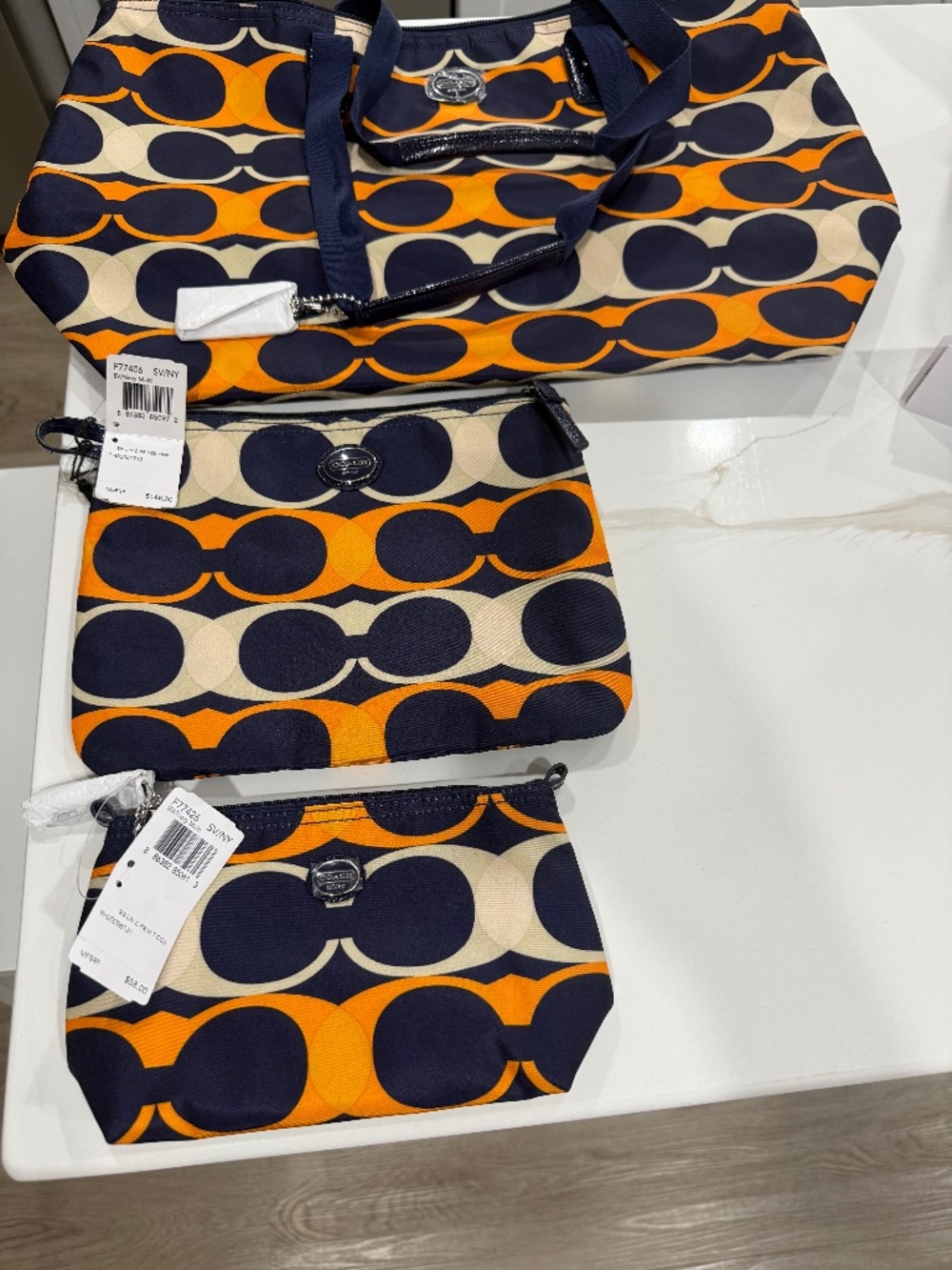NWT Coach 3 in 1 Nylon XL Tote/Weekender plus 2 cosmetic zipper bags